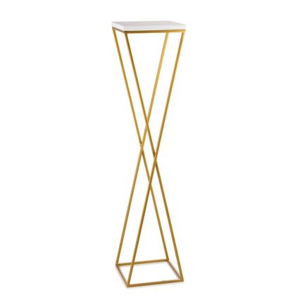 Stovas gėlėms LOFT 100x24 cm auksinė/balta
