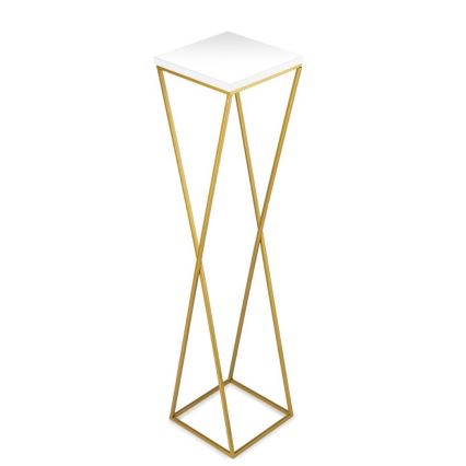 Stovas gėlėms LOFT 100x24 cm auksinė/balta