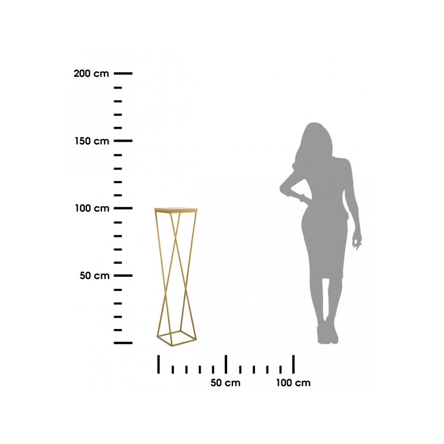 Stovas gėlėms LOFT 100x24 cm auksinė/ruda