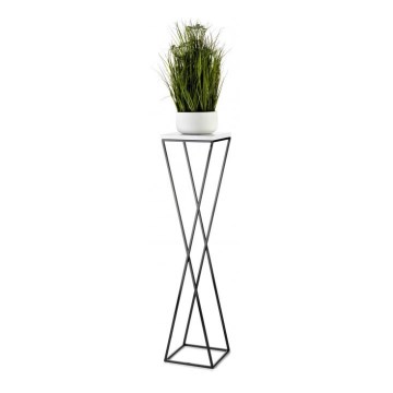 Stovas gėlėms LOFT 100x24 cm juoda/balta