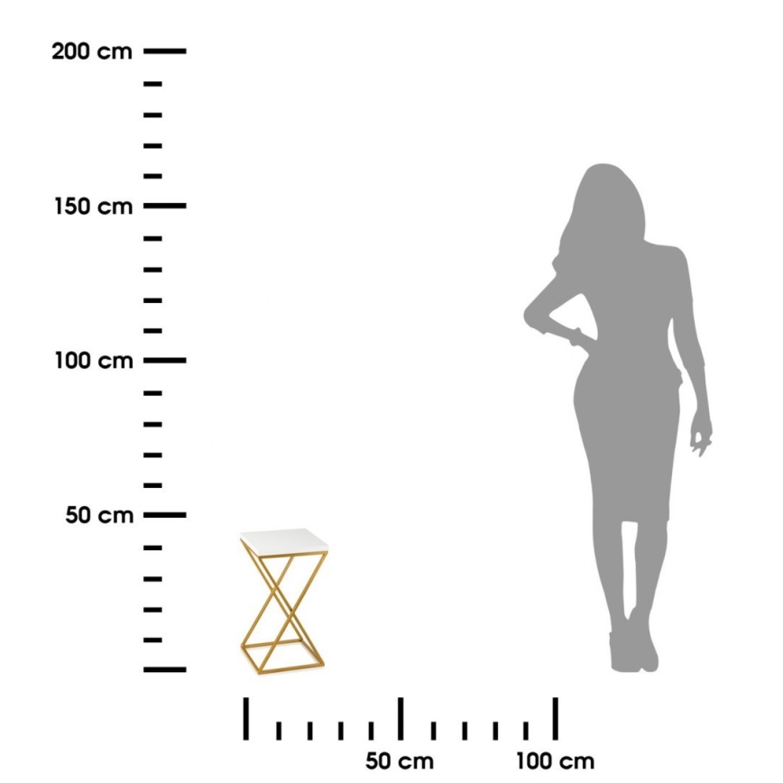 Gėlių stovėjas LOFT 40x24 cm auksinė/balta