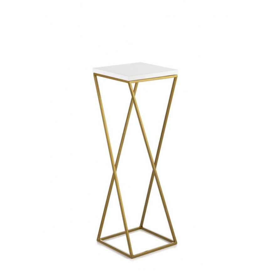 Gėlių stovėjas LOFT 70x24 cm auksinė/balta