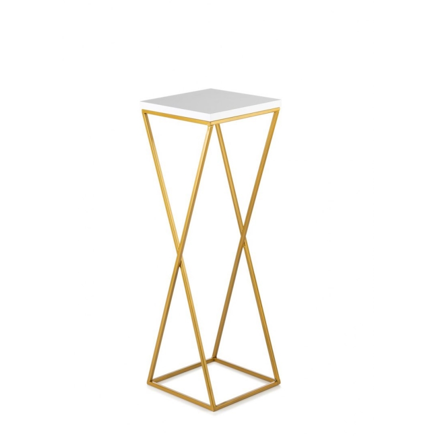 Gėlių stovėjas LOFT 70x24 cm auksinė/balta