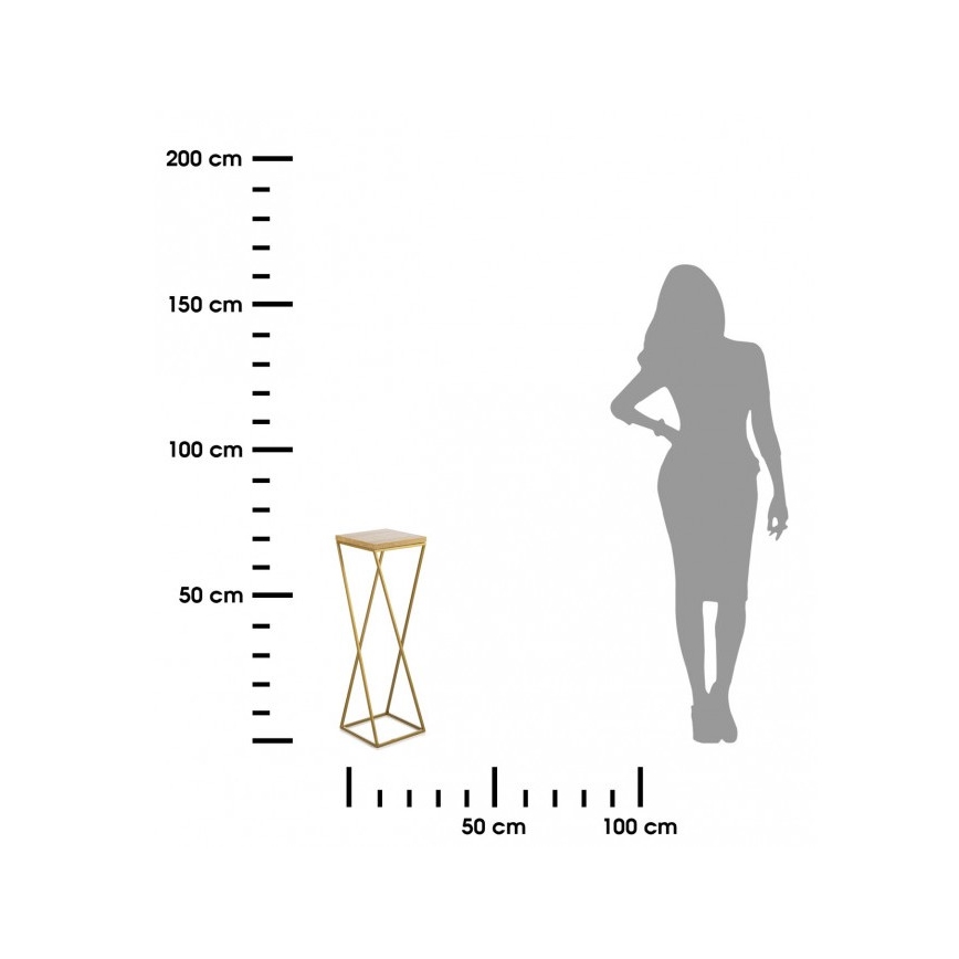 Stovas gėlėms LOFT 70x24 cm auksinė/ruda