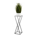 Stovas gėlėms LOFT 70x24 cm juoda/balta