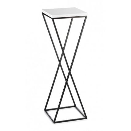 Stovas gėlėms LOFT 70x24 cm juoda/balta