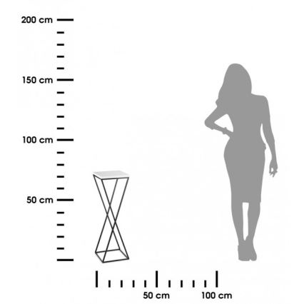 Stovas gėlėms LOFT 70x24 cm juoda/balta