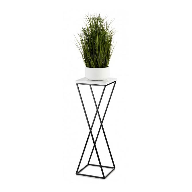 Stovas gėlėms LOFT 70x24 cm juodas/baltas