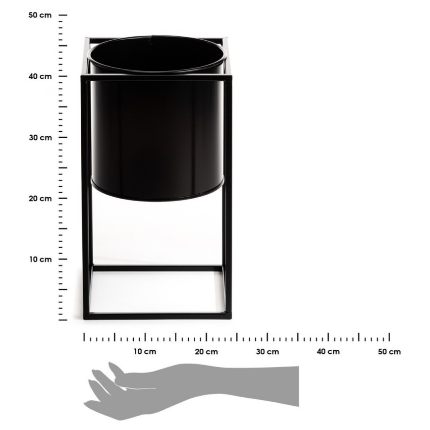 Stovas gėlėms RING 40x23 cm juodas