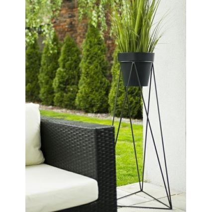 Stovas gėlių vazonui TRIANGL 90x50 cm juodas