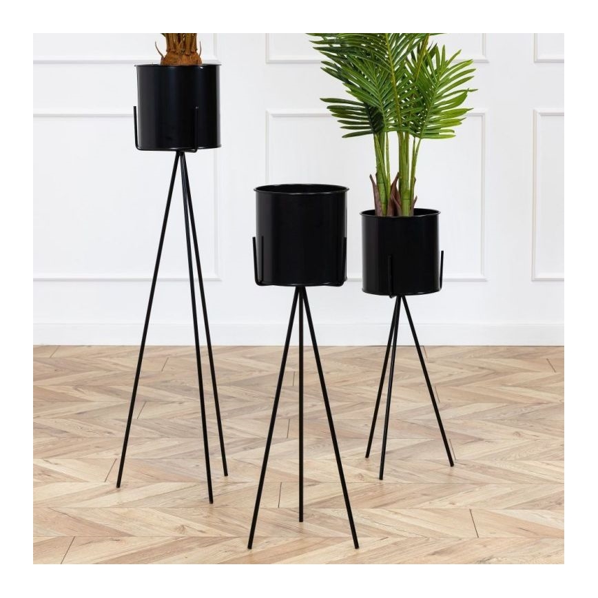 Stovas gėlėms TRIPOD 110x25 cm juodas