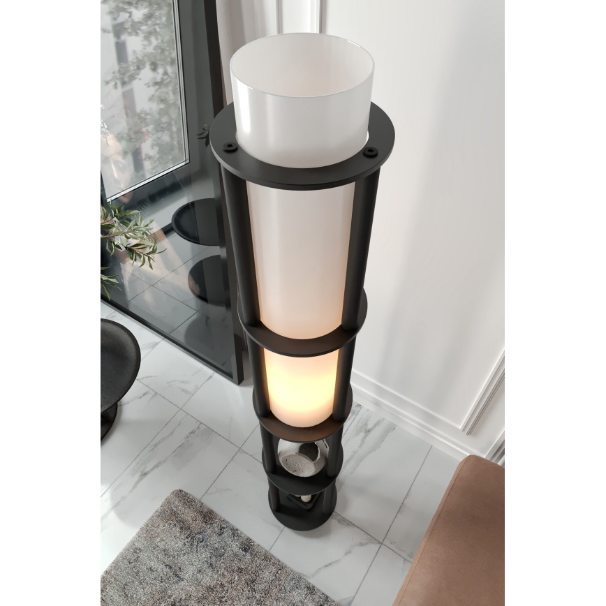 Stovinčios lempos su lentynomis NOTO 1xE27/40W/230V juoda