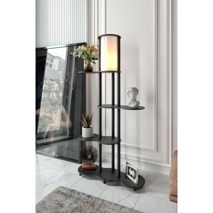 Stovinti lempa su lentynomis NOTO 1xE27/40W/230V juoda