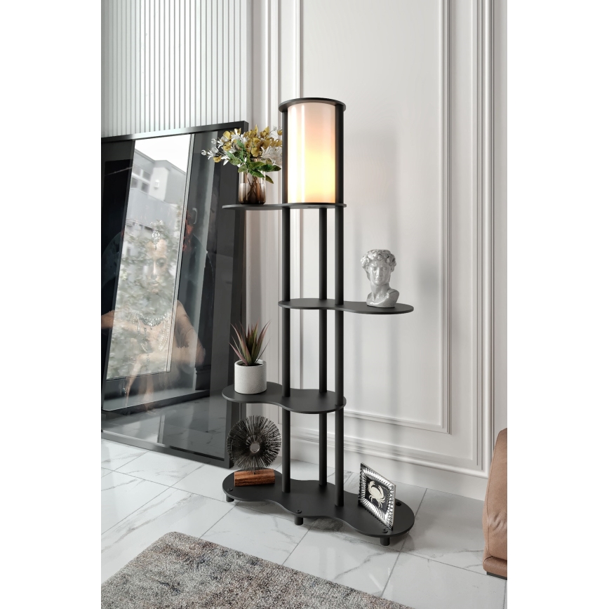 Stovinti lempa su lentynomis NOTO 1xE27/40W/230V juoda
