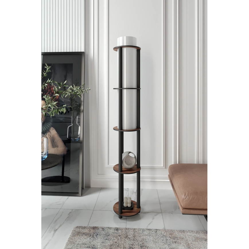Stovo lempa su lentynomis NOTO 1xE27/40W/230V ruda/juoda