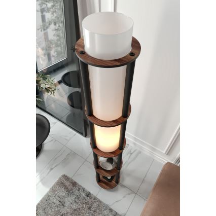 Stovo lempa su lentynomis NOTO 1xE27/40W/230V ruda/juoda