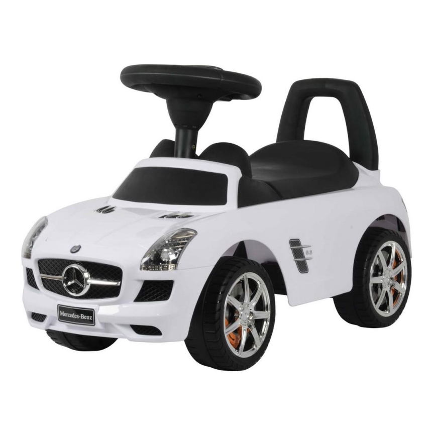Stumiamas dviratis Mercedes 2xAA balta/juoda
