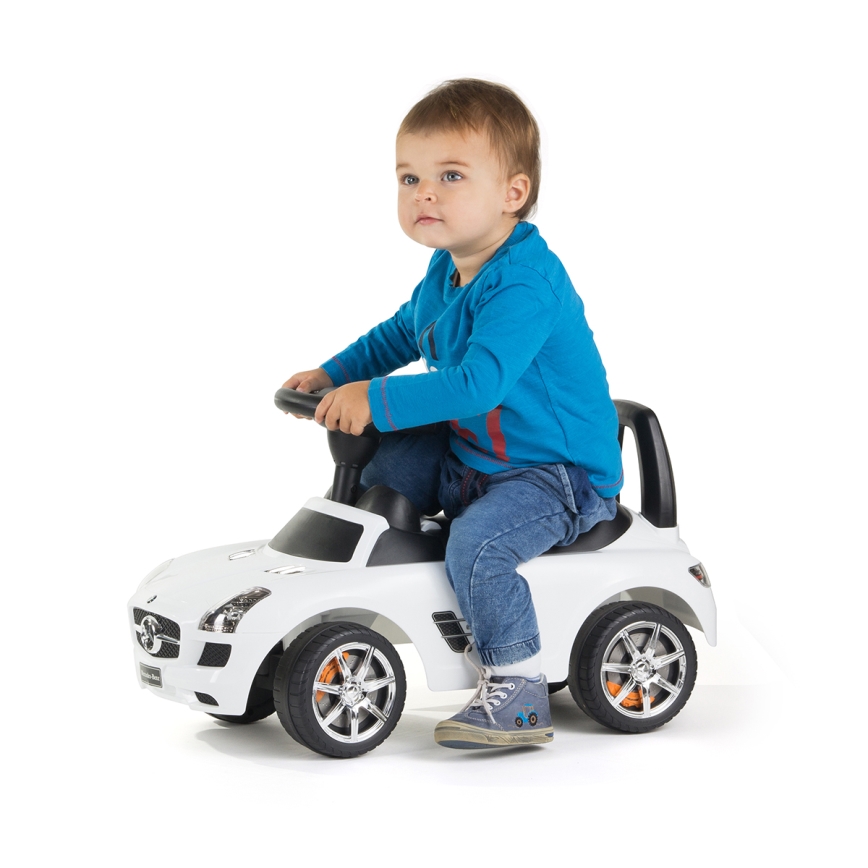 Stumiamas dviratis Mercedes 2xAA balta/juoda