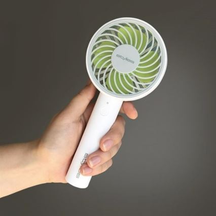 Stylies - Įkraunamas rankinis ventiliatorius LACERTA 4W/5V 2500 mAh baltas