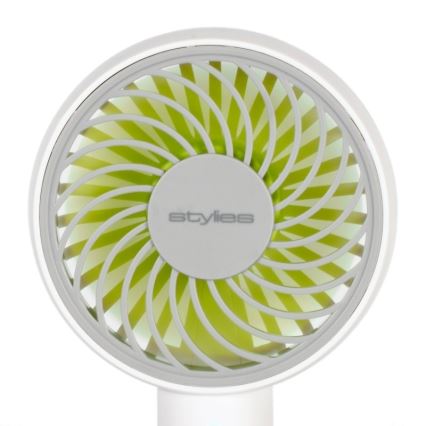 Stylies - Įkraunamas rankinis ventiliatorius LACERTA 4W/5V 2500 mAh baltas