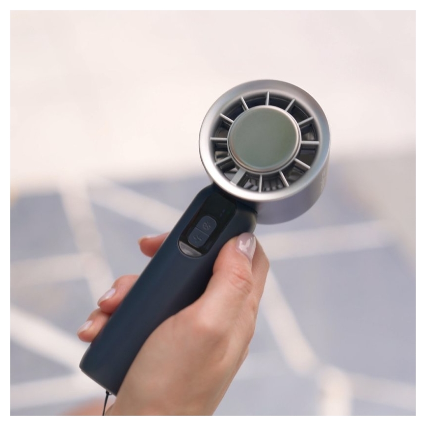 Stylies - Įkraunamas rankinis ventiliatorius LACERTI 8W/5V 3000 mAh mėlynas