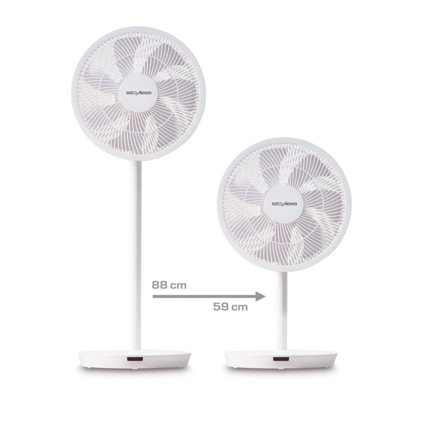 Stylies - Stovintis ventiliatorius ANTILA 25W/230V 88 cm baltas + nuotolinis valdymas