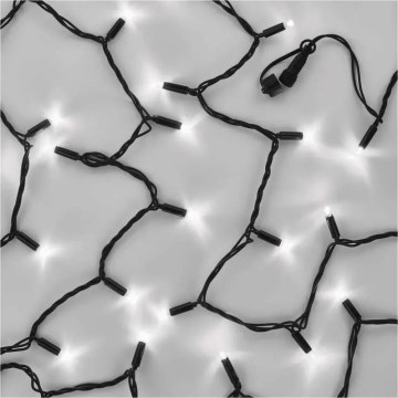 Sujungiama girlianda 100xLED/10m IP44 šaltai balta juoda