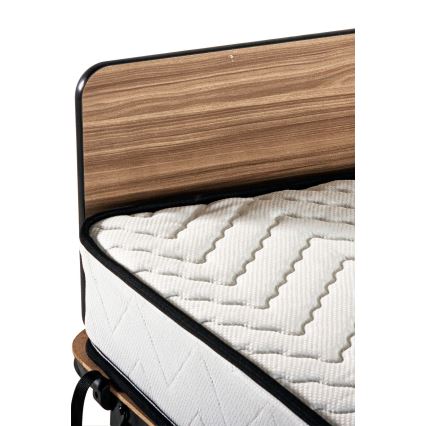 Sulankstoma metalinė viengulė lova su čiužiniu HERON 80x190 cm balta