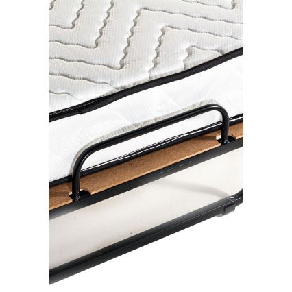 Sulankstoma metalinė viengulė lova su čiužiniu HERON 80x190 cm balta