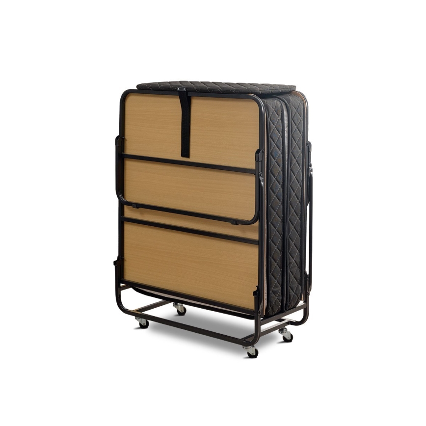 Sulankstoma metalinė vienvietė lova su čiužiniu HERON 90x204 cm balta