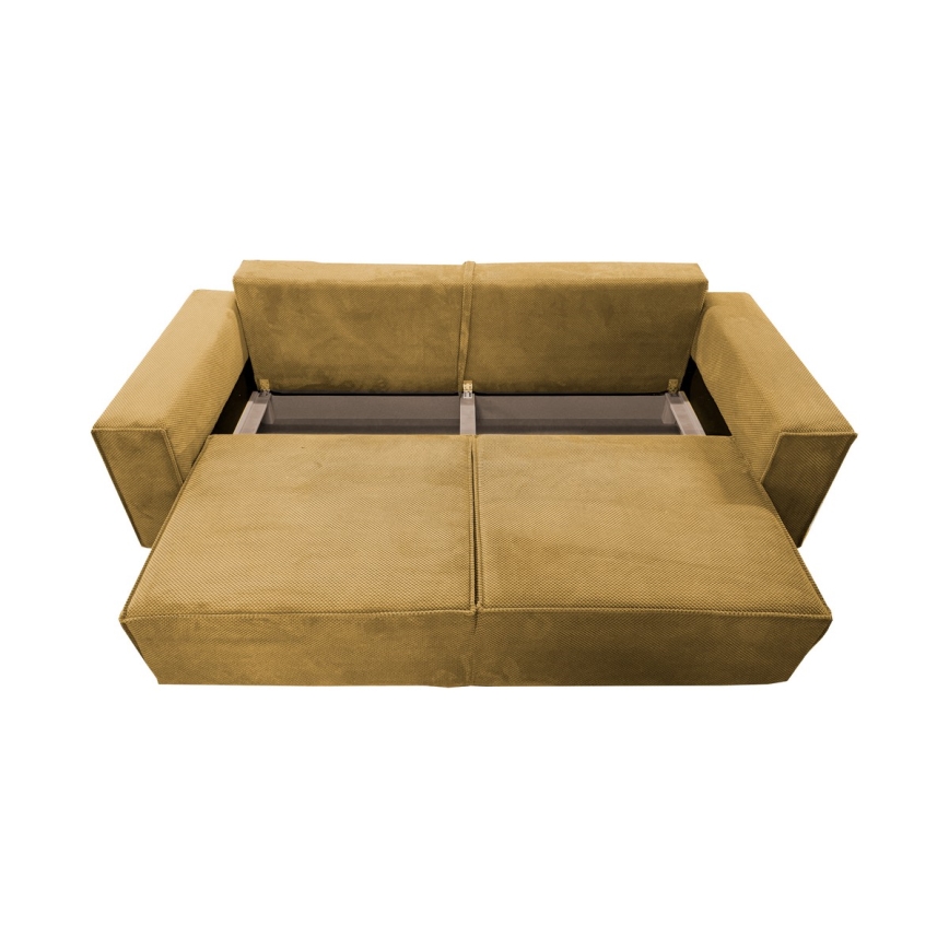 Sulankstoma sofa su sandėliavimo vieta RONDA oranžinė