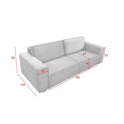 Sulankstoma sofa su sandėliavimo vieta RONDA smėlio spalva