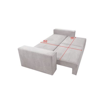 Sulankstoma sofa su sandėliavimo vieta RONDA smėlio spalva