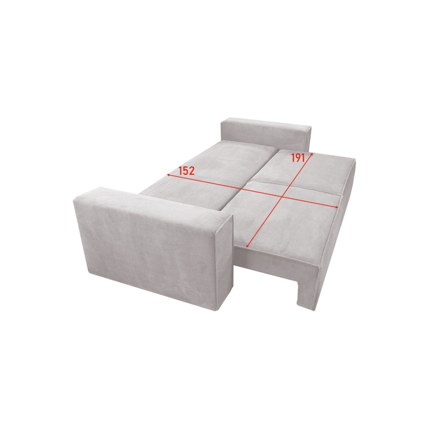 Sulankstoma sofa su sandėliavimo vieta RONDA smėlio spalva