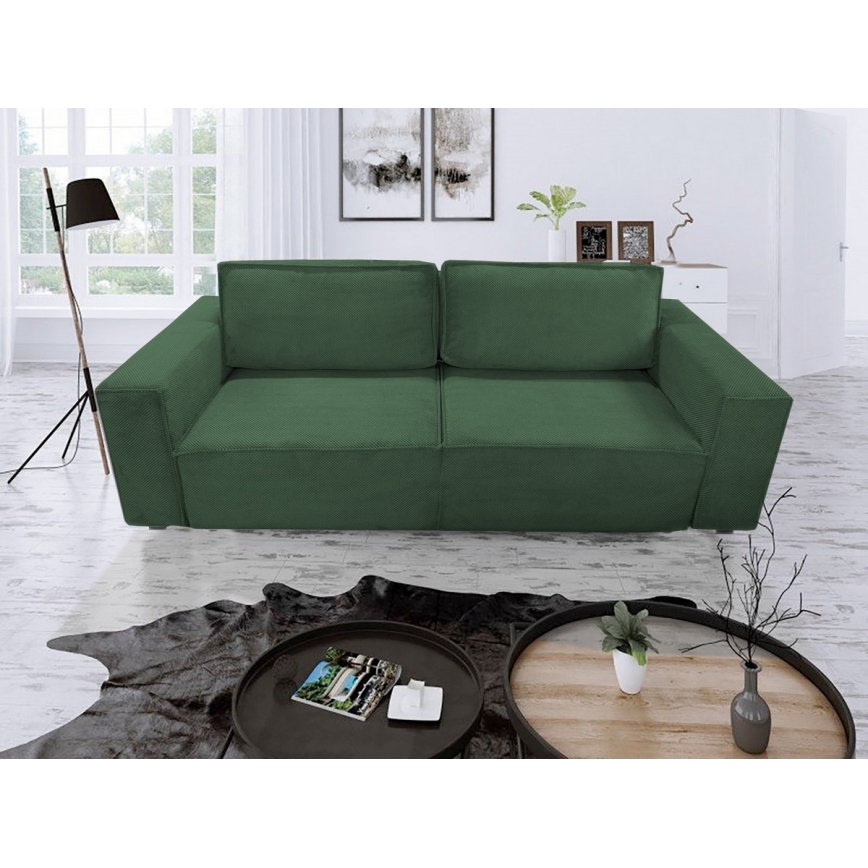 Sulankstoma sofa su sandėliavimo vieta RONDA žalia