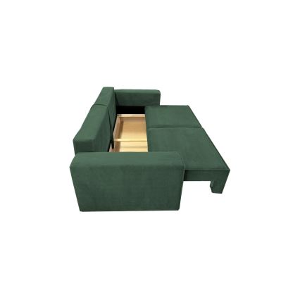 Sulankstoma sofa su sandėliavimo vieta RONDA žalia