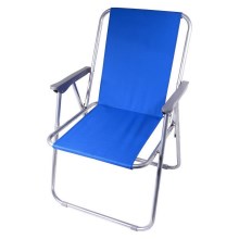 Sulankstoma stovyklavimo kėdė mėlyna/matinis chromas