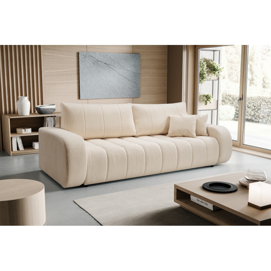 Sulankstoma trijų vietų sofa DESIO smėlio spalva