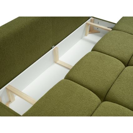 Sulankstoma trijų vietų sofa su sandėliavimo vieta NUORO žalia