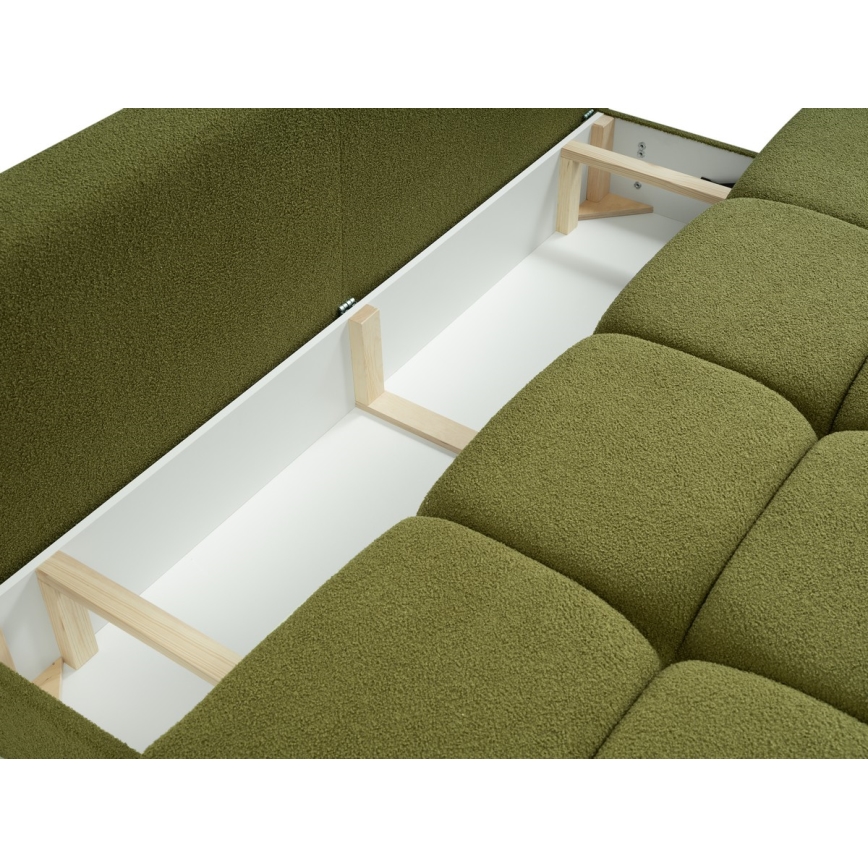 Sulankstoma trijų vietų sofa su sandėliavimo vieta NUORO žalia