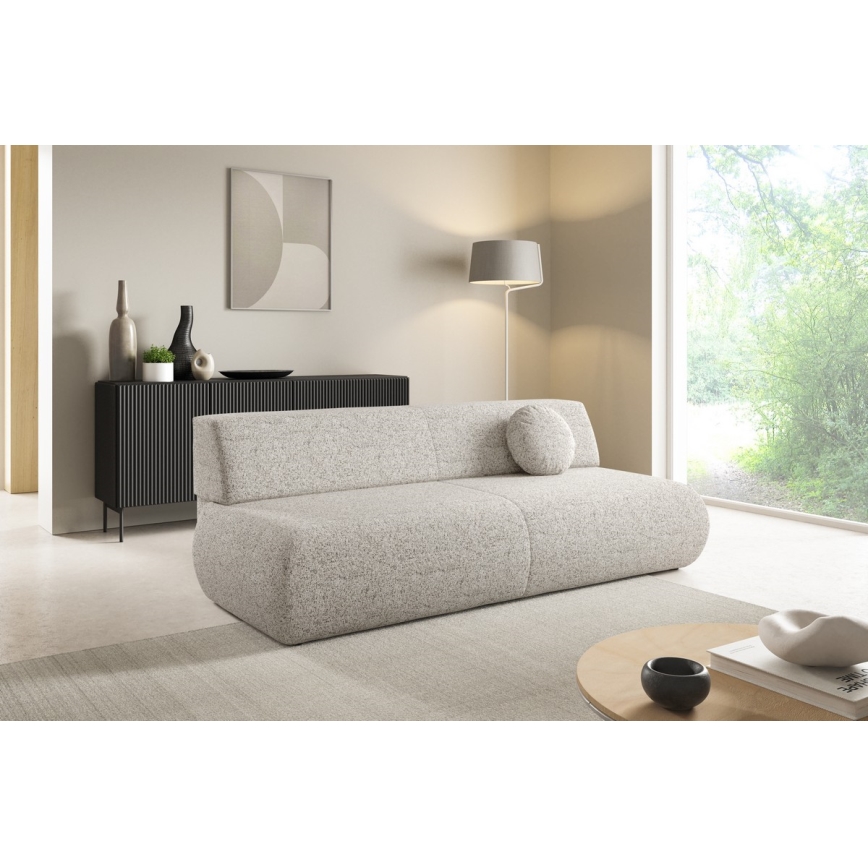 Sulankstoma trijų vietų sofa su sandėliavimo vieta PRATO smėlio spalva