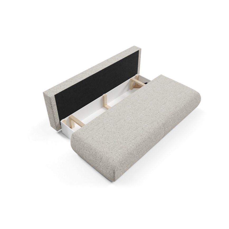 Sulankstoma trijų vietų sofa su sandėliavimo vieta PRATO smėlio spalva