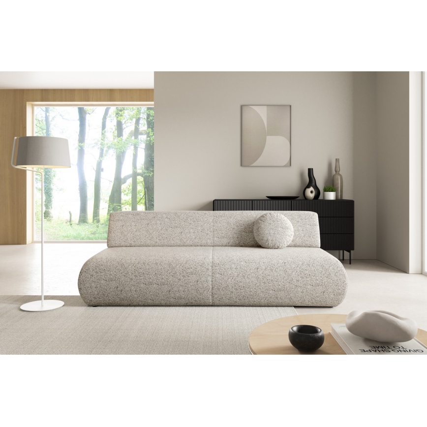 Sulankstoma trijų vietų sofa su sandėliavimo vieta PRATO smėlio spalva