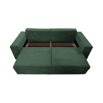 Sulankstoma trijų vietų sofa su sandėliavimo vieta RONDA žalia