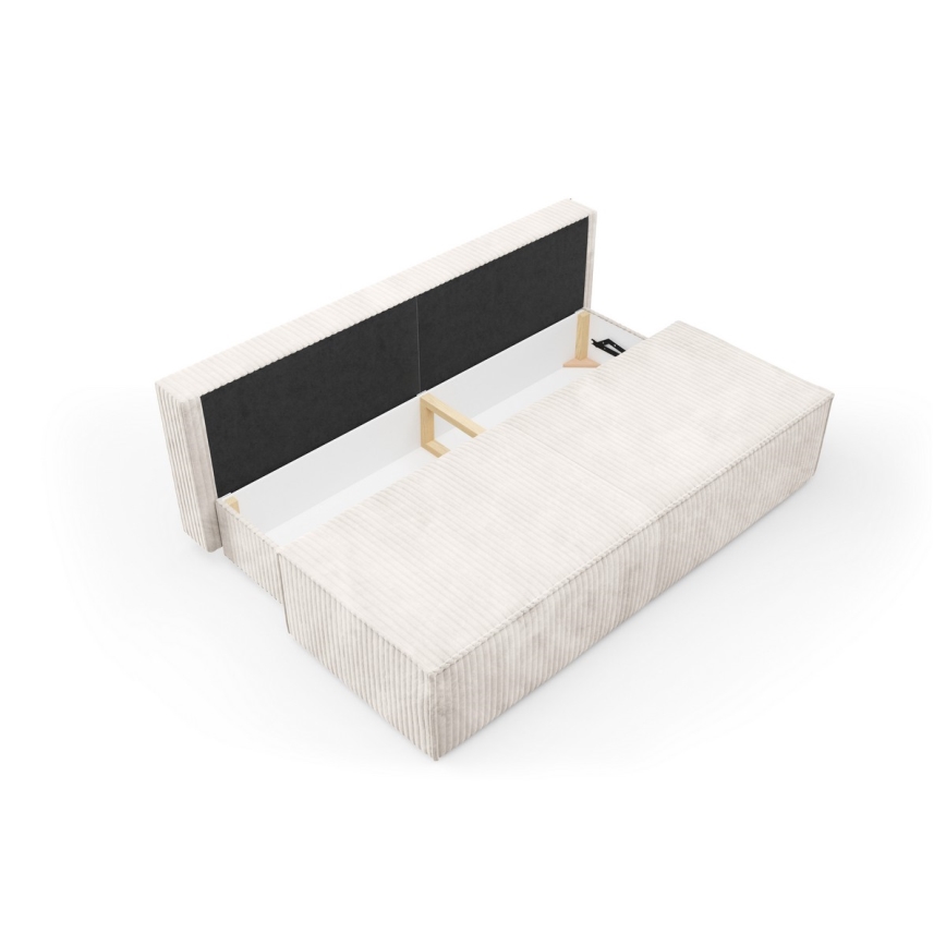 Sulankstoma trijų vietų sofa su sandėliavimo vieta TERAMO smėlio spalva