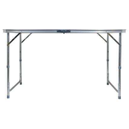 Sulankstomas stovyklavimo stalas + 4x kėdė balta/matinis chromas