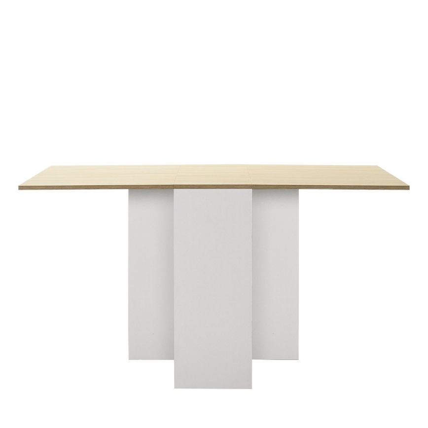 Sulankstomas valgomojo stalas 75x140 cm ruda/balta