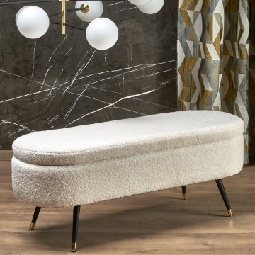 Suoliukas su sandėliavimo vieta AVEIRO 46x120 cm balta