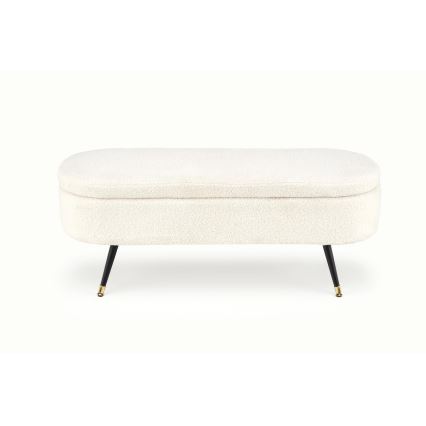 Suoliukas su sandėliavimo vieta AVEIRO 46x120 cm balta