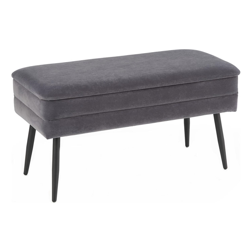 Suoliukas su sandėliavimo vieta VELVA 37x78 cm pilka